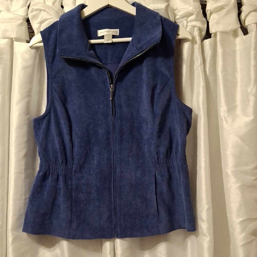 Christopher & Banks Deep Blue Corduroy Vest Med